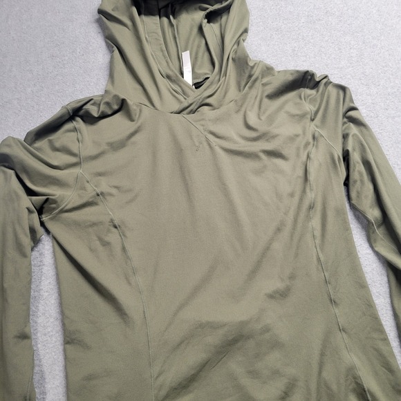 Fabletics Long Sleeve Hoodie Women's Size Small Army Green Gym Running Yoga - Picture 2 of 10